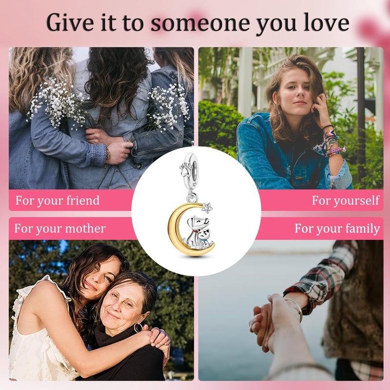 Hapour Store 925 Sterling Silver Charms for Bracelets Necklace European Jewelry Pendant Beads Charm for Women Mom - Image 5
